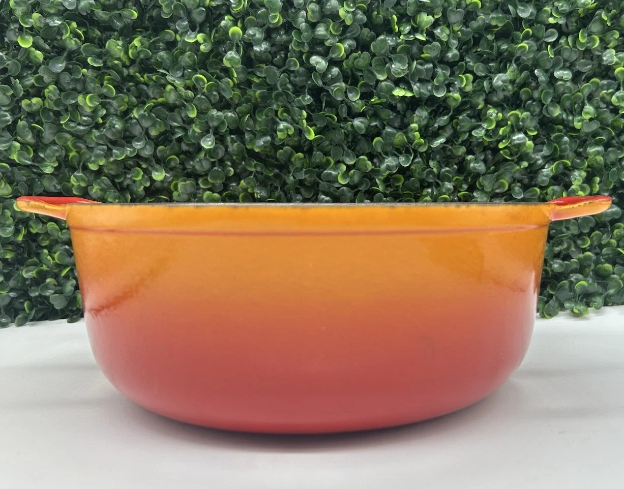 Decoware Flame Orange Round Enamel Dutch Oven Cast Iron Pot  Belgium