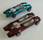 2 Vintage Hot Wheels Redline Aqua and Brown Splittin Image Cars Excellent Cond.