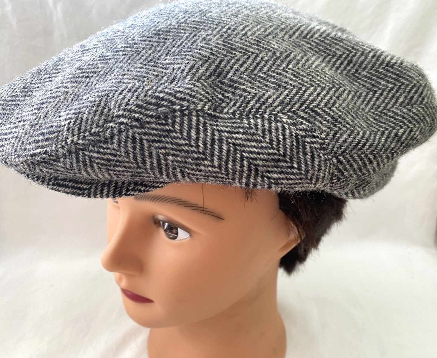 WEATHERPROOF Black Herringbone Wool Flat Cap - Si… - image 11