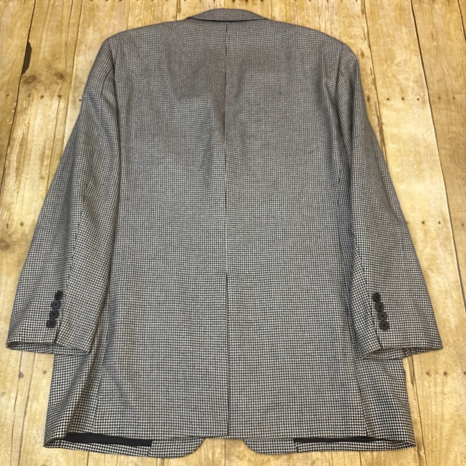 Blazer John W Nordstrom Loro Piana Cachemira Blanco Negro Pata de Gallo 40R Foto 2 de 4