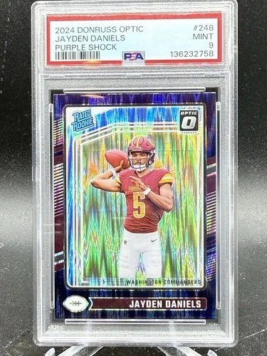 2024 Donruss Optic Jayden Daniels #248 Purple Shock Rookie Card PSA 9 MINT