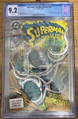 SUPERMAN: THE MAN OF STEEL #18, CGC 9.2, 1st Full App of Doomsday White Pages