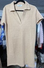 NWOT Double Zero Beige Short Sleeve Sweater Dress Size Small