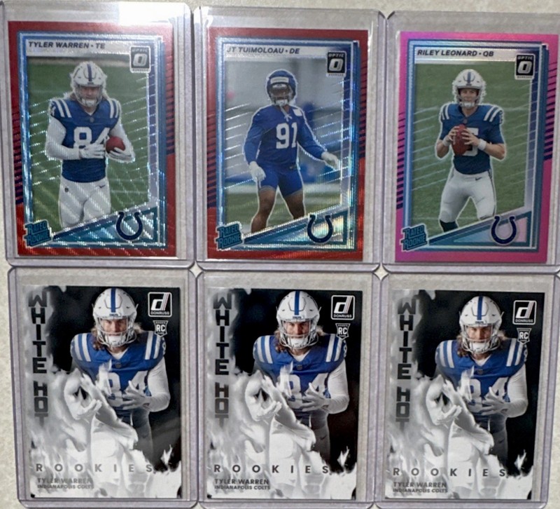 Panini Donruss Optic Colts Rookie Card Lot Tyler Warren Tuimoloau Leonard