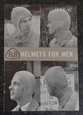 Patons and Baldwins DK vintage  knitting pattern, helmets, balaclava,  for men.