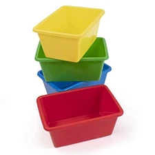 Humble Crew, Primary Small Plastic Storage Bins, Set of 4, Colors, 4 Set
