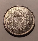 1942 Canadian 50 Cents, George VI, Silver (.800), ASW .3oz
