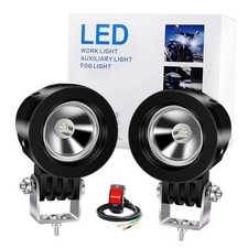 Motorcycle Led Driving Lights, 2 Inch Round LED Pods Spotlights Front Fog White