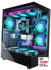 PC CASE ATX 6 PWM ARGB Fans Pre-Installed, Type-C 16.57"D x 9.06"W x 18.05"H