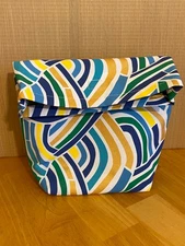 Lunch Bag 13in x 12in Magnetic Closure Tabitha Brown  Green Blue Yellow $5 SHIP