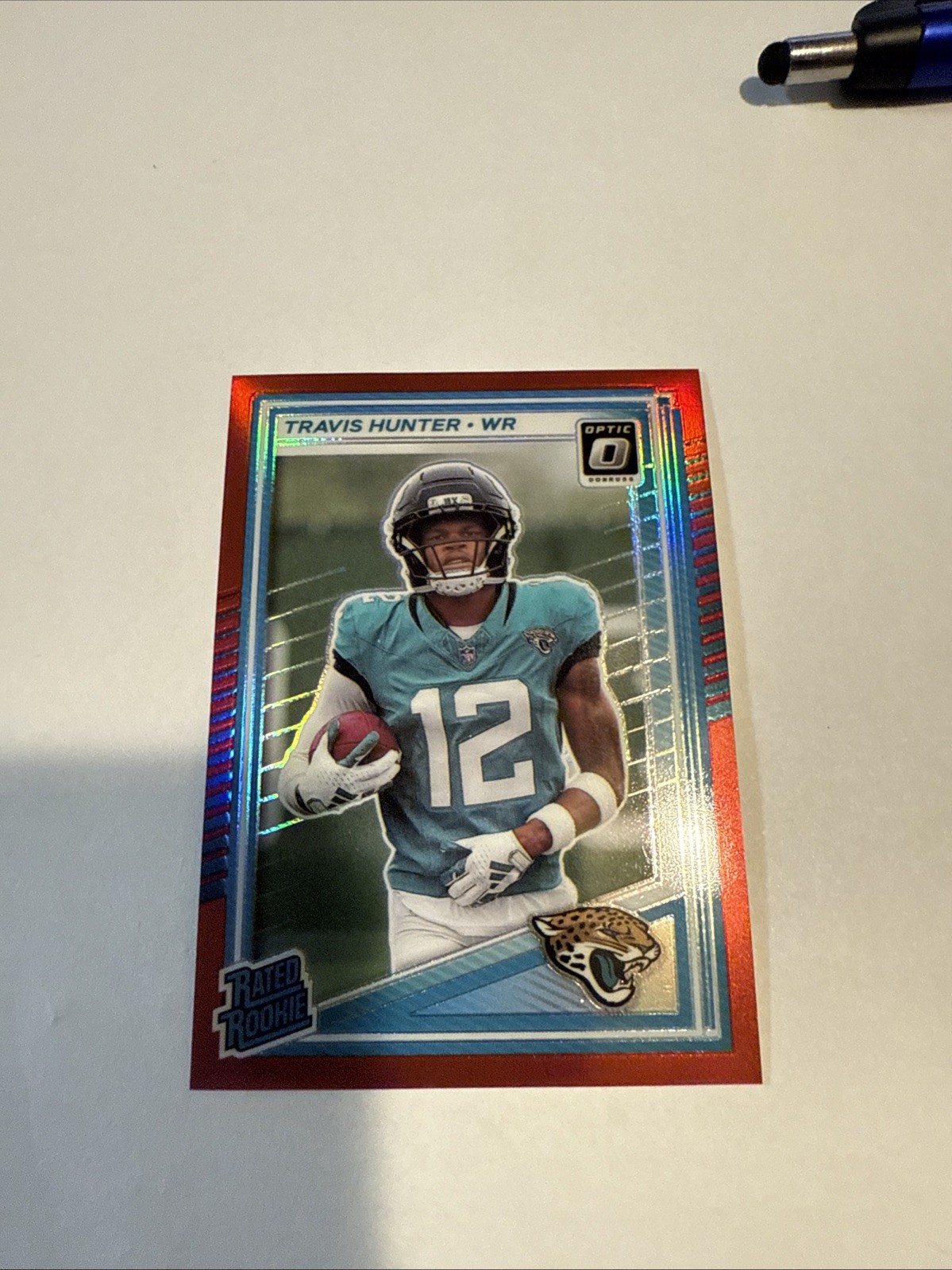2025 Panini Donruss Optic - Rated Rookie Travis Hunter #201 Red Prizm /149 (RC)
