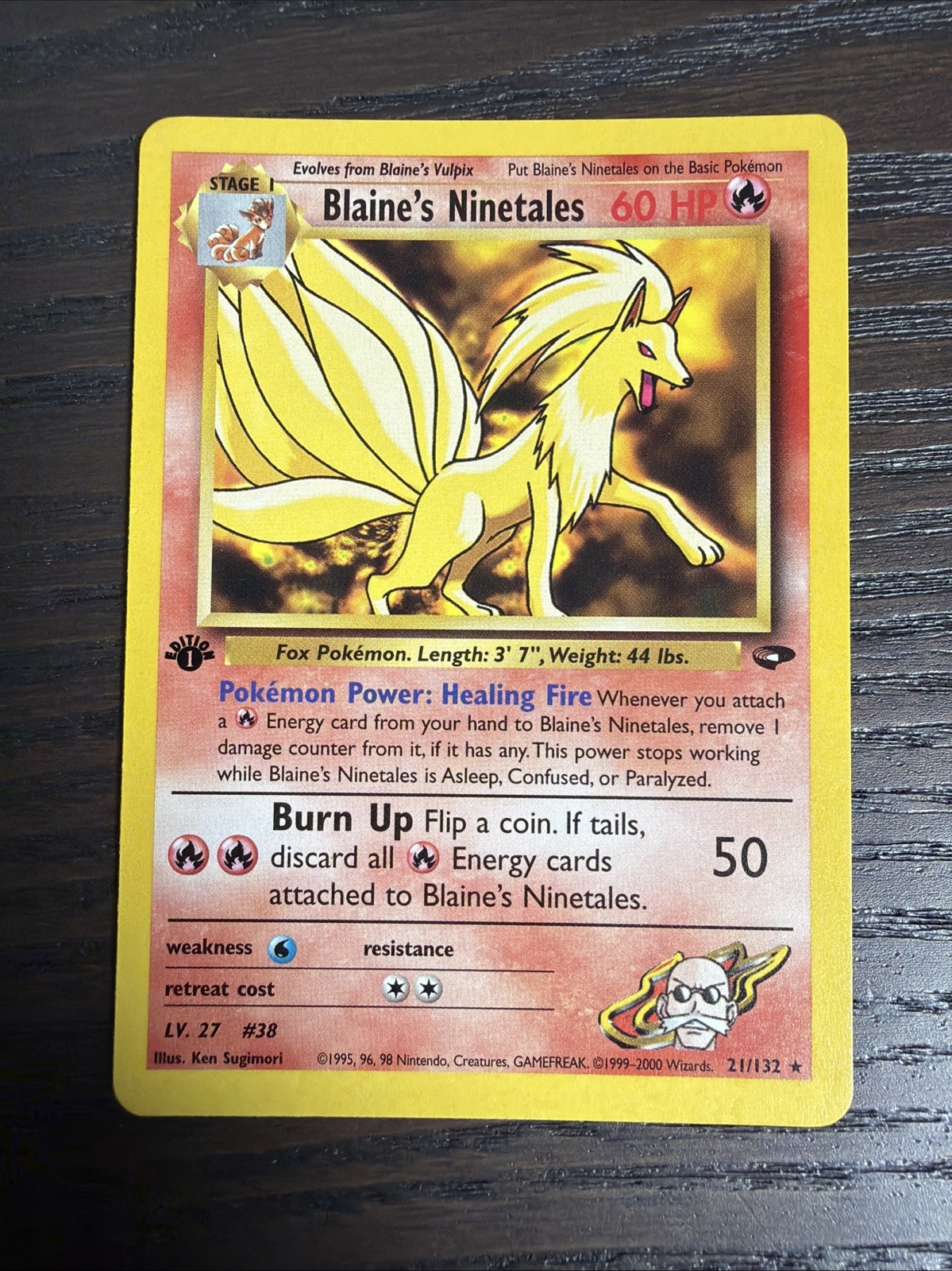 Blaine's Ninetales 21/132 Gym Challenge Regular 1st Edition NM!!