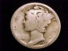 1925-D Mercury Dime, About Good Grade.
