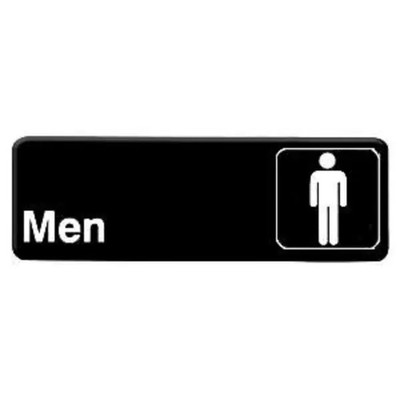 Thunder Group PLIS9313BK 9''x3'' ''Men'' Restroom Compliance Sign