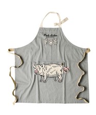 Cute Pig Design Compact  Portable Packable Kitchen Bib Apron Cotton 100 Gray