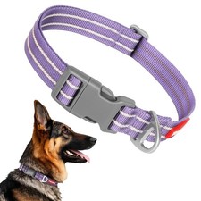 Adjustable Reflective Dog Collar, Puppy Collar with D-Ring Buckle - Durable S...