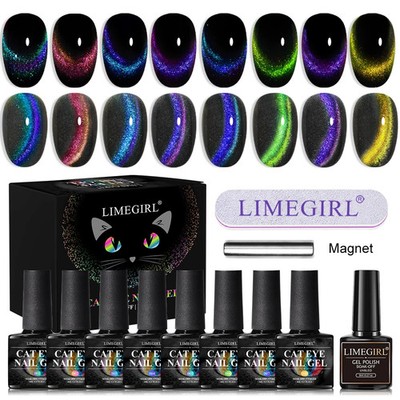 Nail Polish Set Sparkle Chameleon Laser Cat Eye Mix Varnish Semi-Permanent