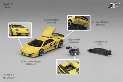 1/64 micro turbo ランボルギーニ　ディアブロ SV 黄色 Micro Turbo 1:64 Diablo SV Metallic yellow Diecast Model Car | eBay