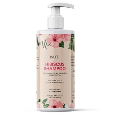 INLIFE Hibiskus Shampoo | Ayurvedic Natural | mit Jojobaöl & hydrolysierten 2...
