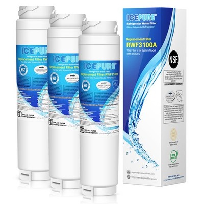 ICEPURE Kühlschrank Wasserfilter kompatibel mit 3 Stück (1er Pack), weiß