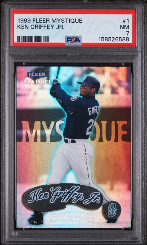 KEN GRIFFEY JR  1999 Fleer MYSTIQUE foil # 1 PSA 7 Pop 2 HOF Mariners
