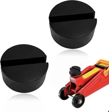 2 PCS Rubber Jack Pads, Slotted Floor Jack Stand Pad Adapter Buffering Pad, Univ