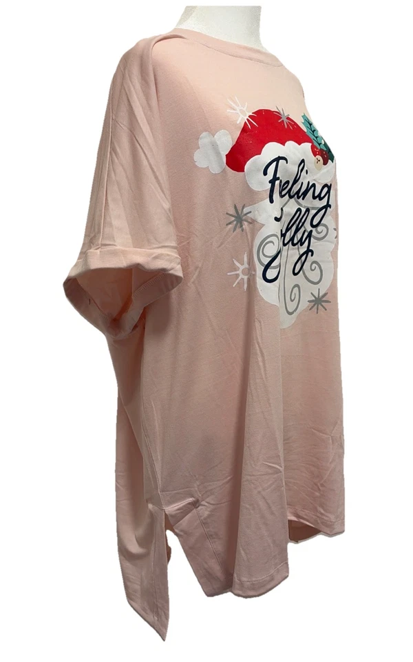 NUEVO CON ETIQUETAS Túnica LuLaRoe Feeling Alegre Navidad Leah Hombro Caído Puño Talla 3XL (24-26) Foto 2 de 4