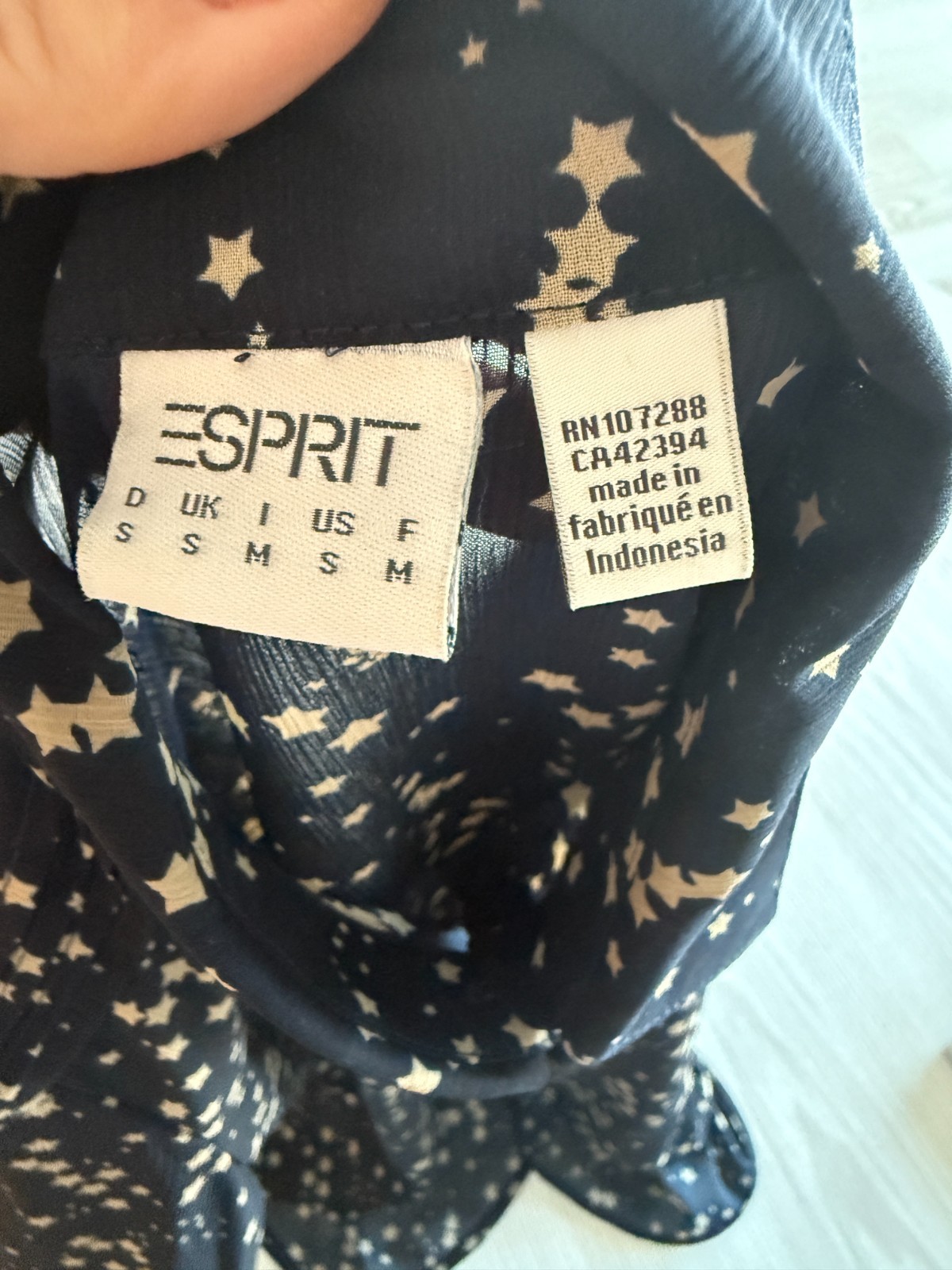 Esprit Sheer Celestial Star Print Button Down  La… - image 5