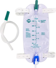 10 Pack Easy-Tap Catheter Leg Bag - 500Ml with 18 Tubing, Anti-Reflux Valve, Ad