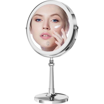 9 Large Make Up Vanity Mirror With Lights Chrome Two Way Mirror 1x/10x Magnifyi
