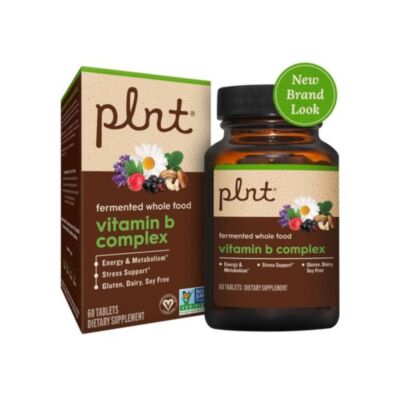 Fermented Whole Food Vitamin B Complex - Supports Energy, Metabolism, 60 Tabs