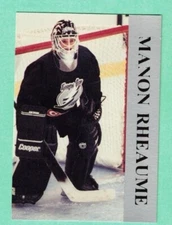 (1) MANON RHEAUME TAMPA BAY GOALIE PROMOTIONAL GREY BORDER NM+ CARD  (J3116)
