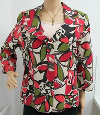 New Women's Ewm Linen Blend Jacket, Multicoloured, Size 14