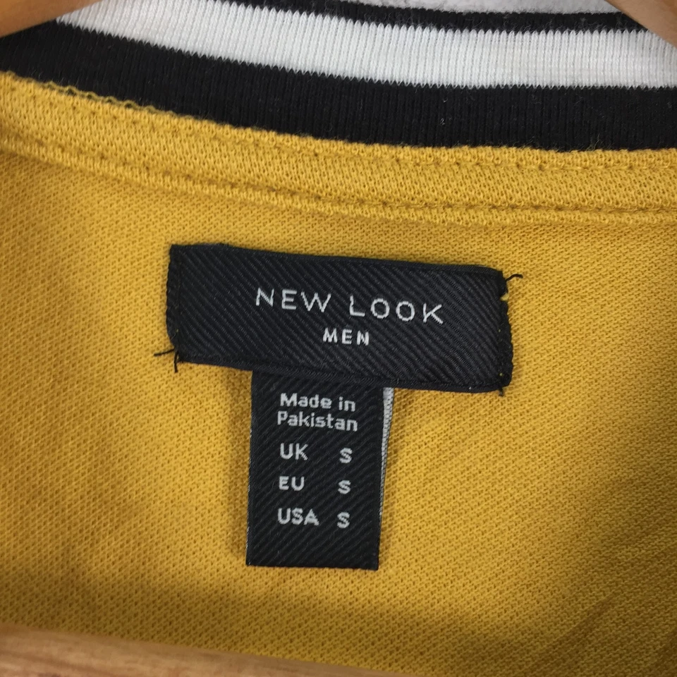 New Look Hombre Camiseta Talla S Amarillo Manga Corta Cuello Redondo Algodón Sólido 033814 Foto 3 de 4