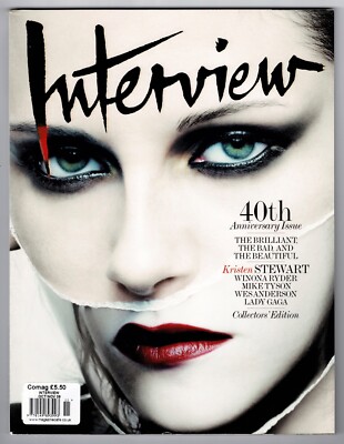 INTERVIEW mag 10/2009 KRISTEN STEWART 40TH ANNIVERSARY WINONA RYDER MIKE TYSON