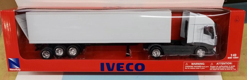 NEW RAY 1/43 - CAMION IVECO STRALIS 40' BIANCO CONTAINER - Immagine 2 di 2