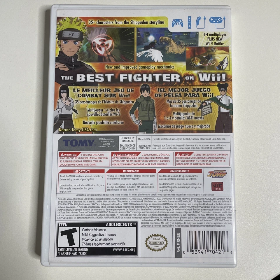 Naruto Shippuden: Clash of Ninja Revolution III (Nintendo Wii, 2009 Complete CIB - Image 2 of 4