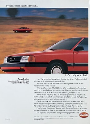1987 AUDI 5000S If U Like to Run Against the Wind U're Ready 4 An Audi PRINT AD