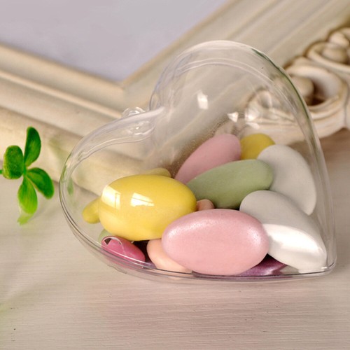 20 Pcs Plastic Ball Mold Clear Ornaments Fillable Heart Shape Box Baby - Picture 3 of 12
