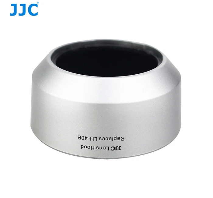 Pantalla para parasol plateada JJC para lente Olympus M.ZUIKO DIGITAL 45 mm 1:1,8 como LH-40B Foto 3 de 4