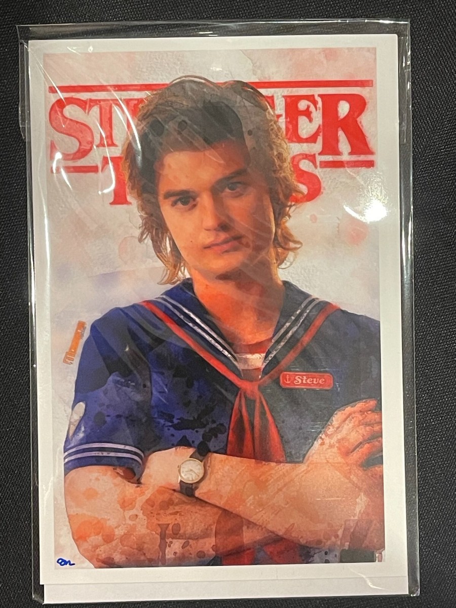 stranger things スティーブ　サインカード　ジョーキーリー Joe Keery Steve Harrington Stranger Things 4x6 Sketch Photo