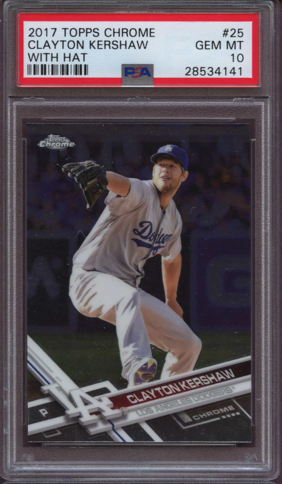 2017 Topps Chrome 25 Clayton Kershaw With Hat PSA 10 Gem Mint Dodgers  view 12