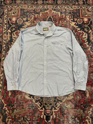 Howler Bros Shirt Mens M Blue Striped Button Up Long Sleeve