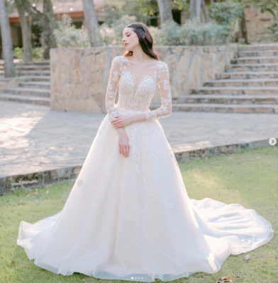 Elegant White Ivory Long Sleeves Wedding Dresses Deep V Neck Lace Bridal  Gowns | eBay
