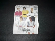 McCall's Pattern 4773 Misses' LS/SS Button Front Blouse ~ Four Styles ~ Size 8 U