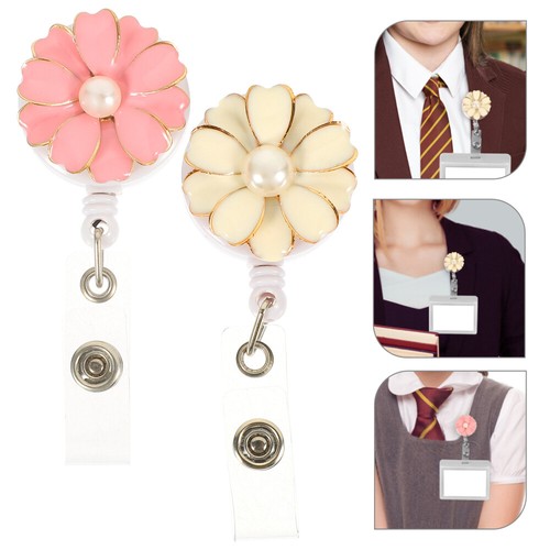 2 Pcs Badge Lanyard Nurse Student Portable Clip Clips Retractable Holder - Afbeelding 10 van 12