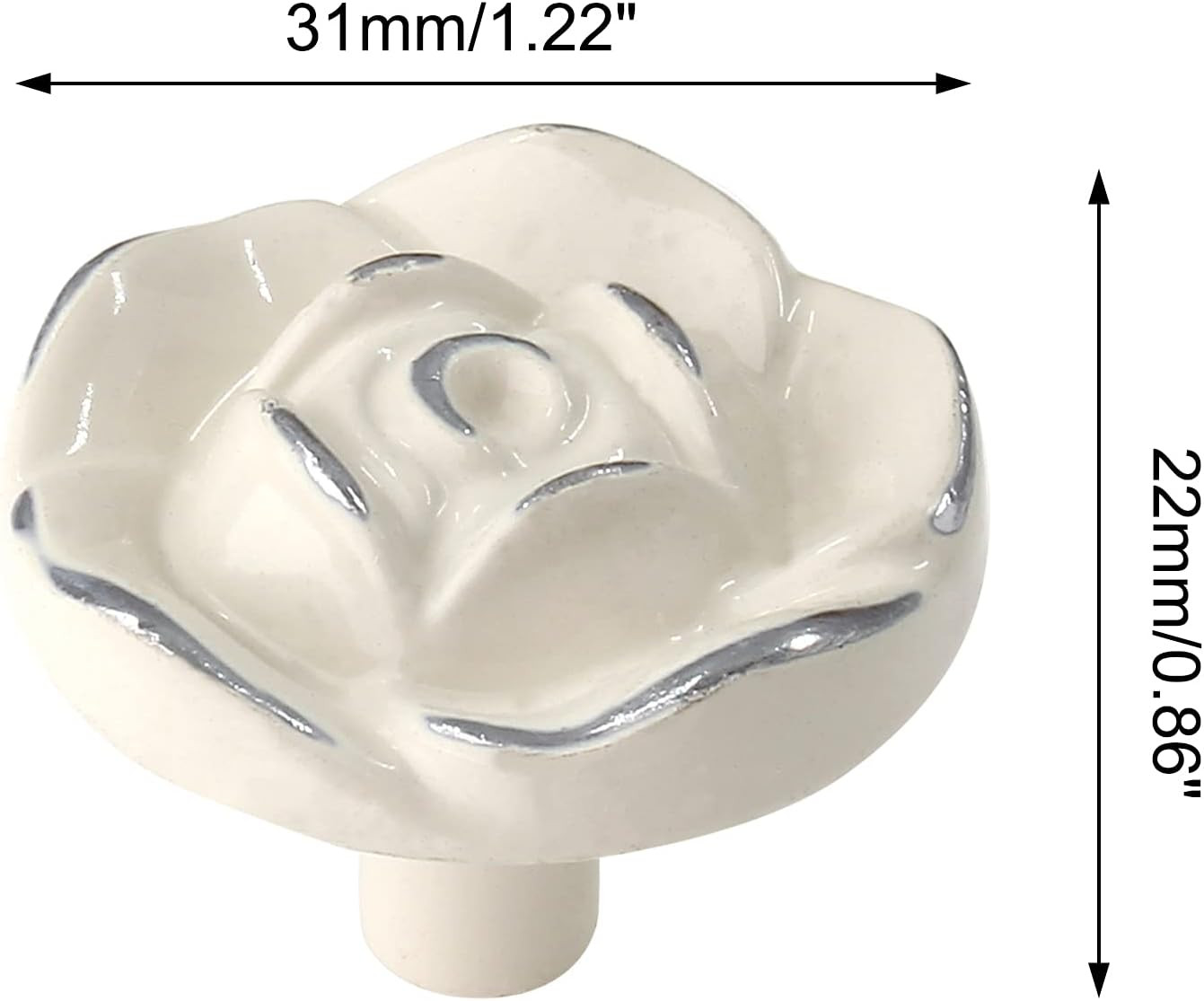 Uenhoy 5 Pcs Vintage Rose Drawer Knobs - Antique Rose Flower Cabinet Knobs for D