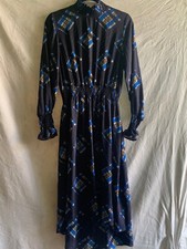 Nanette Lapour NWT ASYM midi patchwork print blue multi   8
