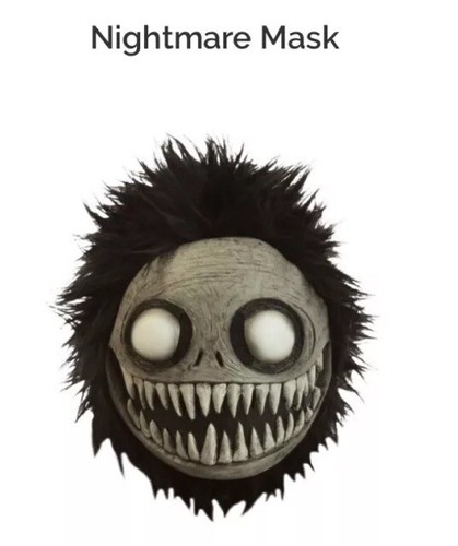 Nightmare Creature Gummi Maske - Schwarz & Weiß Halloween. Gruselige Grusel Maske Haare - Bild 1 von 8