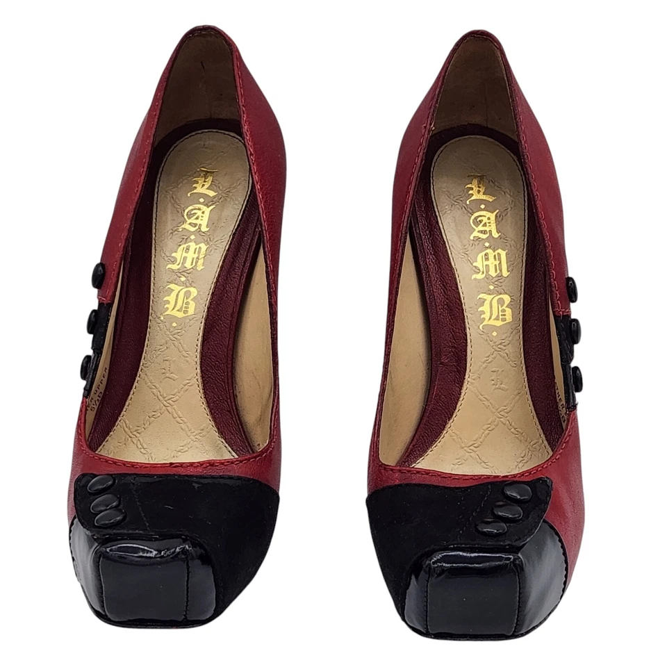 Salto agulha feminino L.A.M.B by Gwen Stefani couro vermelho tamanho 5.5 - Imagem 4 de 4